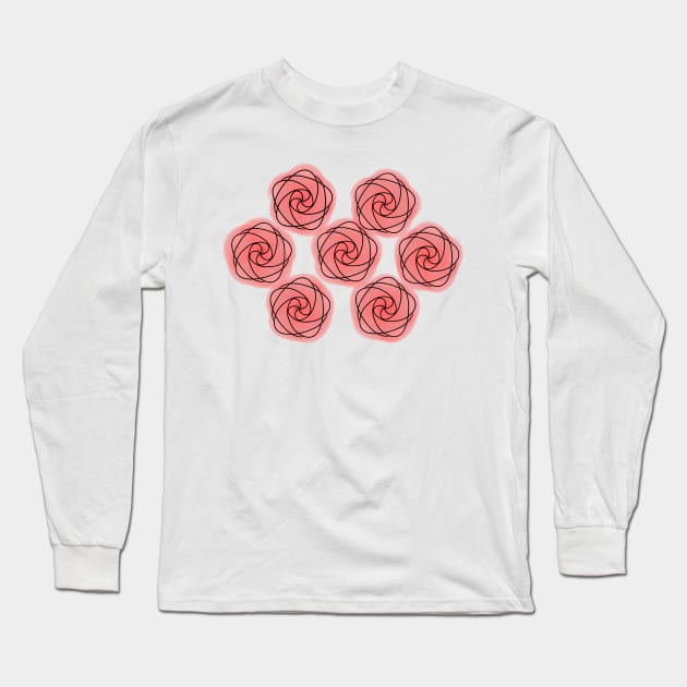 Patterned Roses Long Sleeve T-Shirt by MirandaMarcy